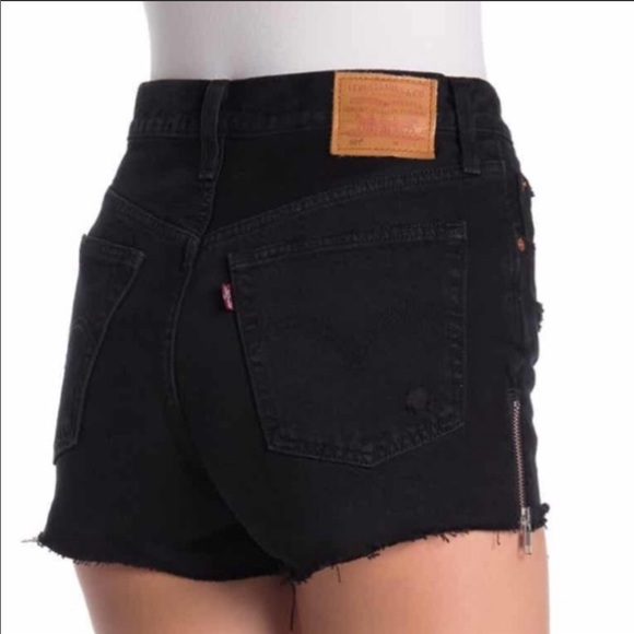 Levi’s 501’s Denim Shorts High Rise Side ZIP - Picture 3 of 9